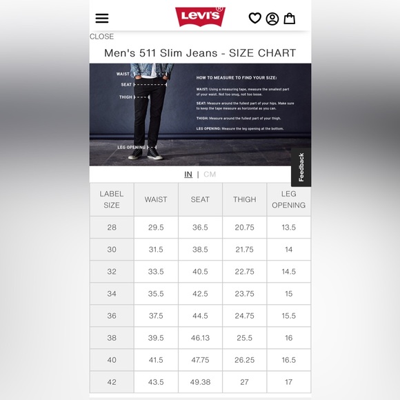 Mens Khaki Denim Levi Strauss & Co. Slim Fit 511 5 Pocket Jeans - Picture 6 of 6